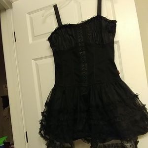 Black Lace and frills dress