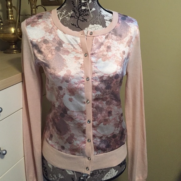 New York & Company pink floral sweater