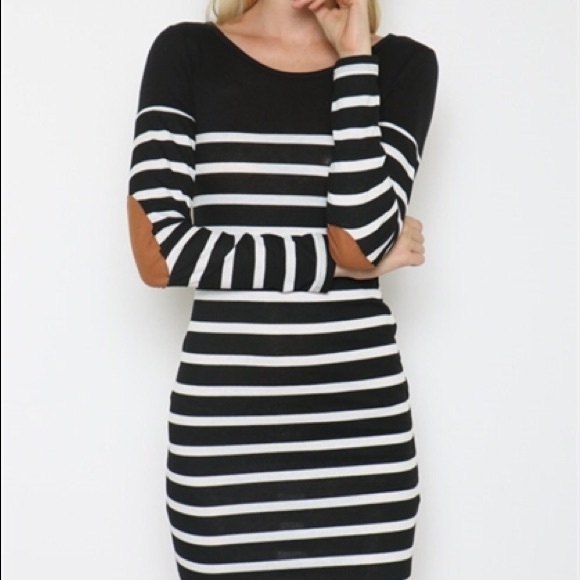 LAST ONE BRAND NEW Black & White Striped Dress - Picture 2 of 3