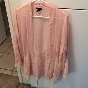 Pink sheer cardigan. Size M