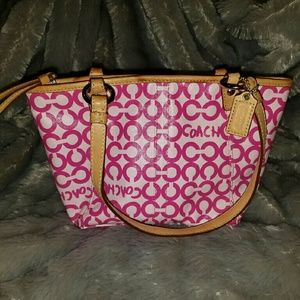 Coach small pink logo purse