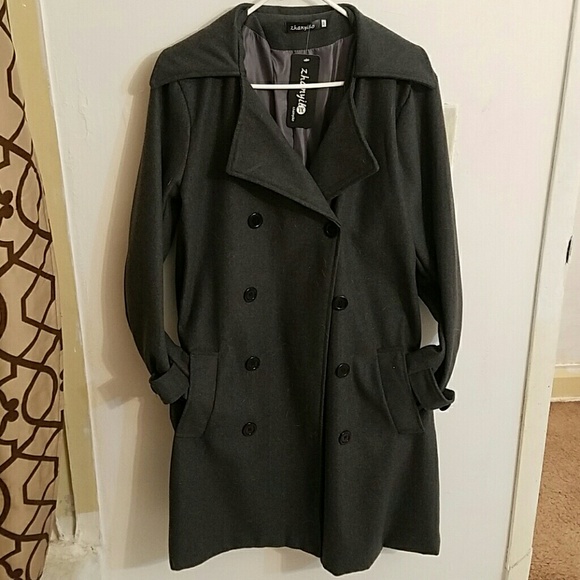 Grey peacoat