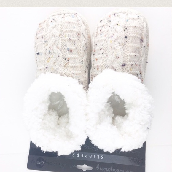Cozy Knit Bootie Slippers Speckled Cream  Lil+Lo - Picture 3 of 5