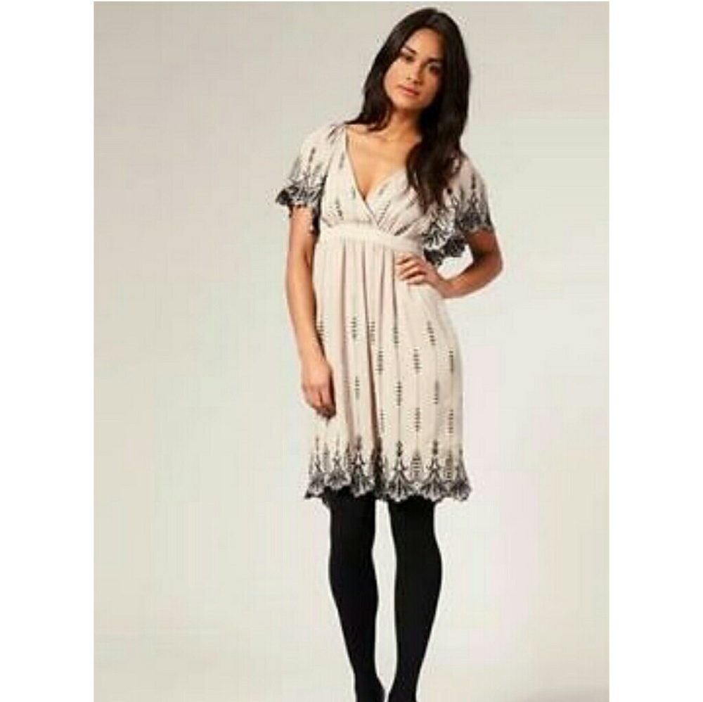 OASIS nude and black sequin dress