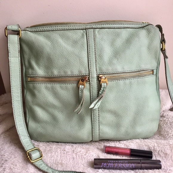 Fossil Handbags - Fossil Erin Mint Green/Blue Crossbody Purse