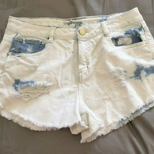 Acid wash shorts