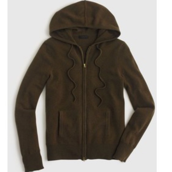 Brown cashmere zip up hoodie