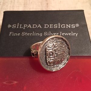 Silpada Sterling Silver ornate disc ring