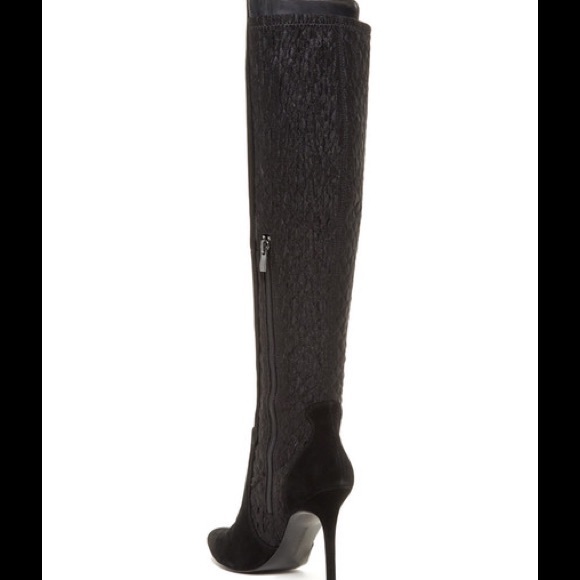 CHARLES DAVID Persona OTK Suede-Crepe Boots NIB - Picture 2 of 4