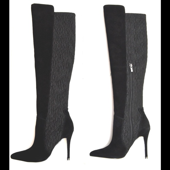 CHARLES DAVID Persona OTK Suede-Crepe Boots NIB - Picture 4 of 4