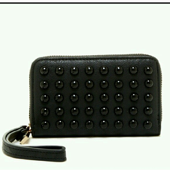Black Studded Wristlet Wallets