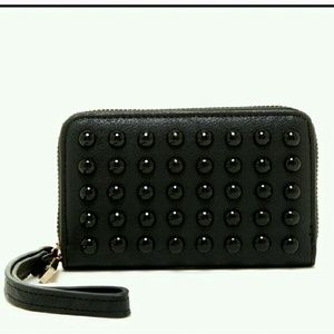 Black Studded Wristlet Wallets