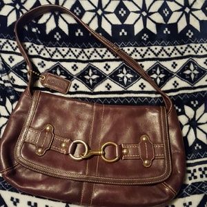 Vintage red leather coach purse