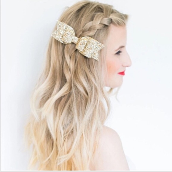  HP  Glitter Fabric Bow Hair Barrette - Picture 4 of 8