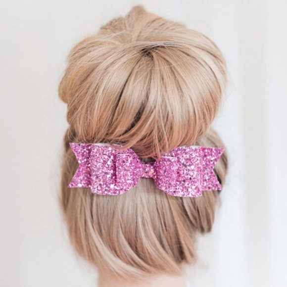  HP  Glitter Fabric Bow Hair Barrette - Picture 2 of 8