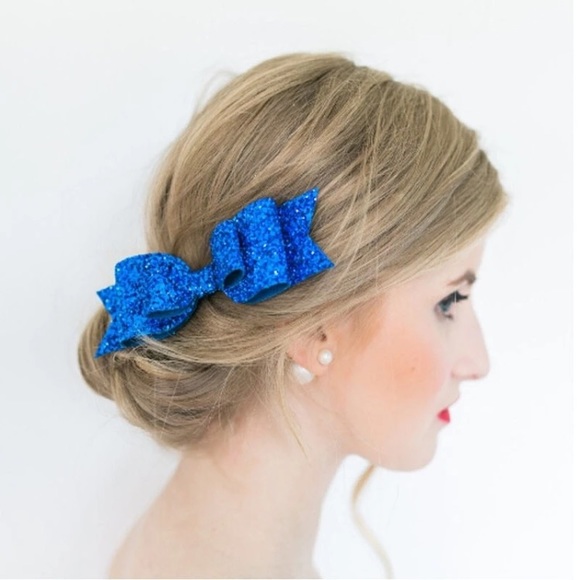  HP  Glitter Fabric Bow Hair Barrette - Picture 6 of 8