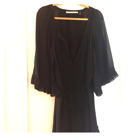 Susana Monaco sz M-L black button up tunic