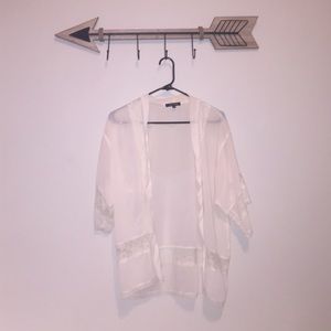 Cream lace kimono