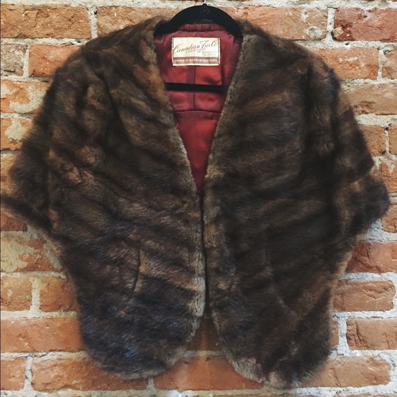 Genuine vintage mink fur shawl / cape