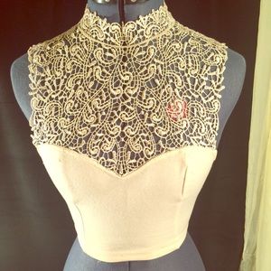 One of a kind beautiful lace crop top.
