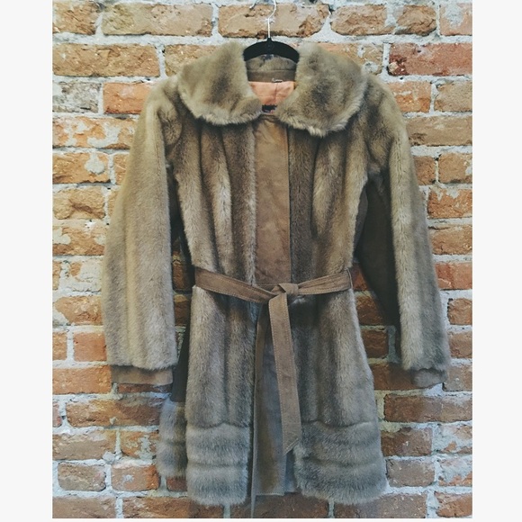 Vintage 1960s faux fur and suede jacket size small