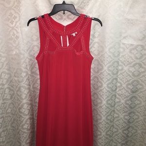 Long red dress