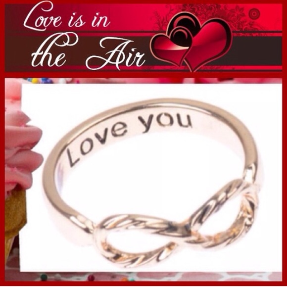 💍❤️ I LOVE YOU. ADORABLE INFINITY GOLD ROSE RING. Sz 7. NWT