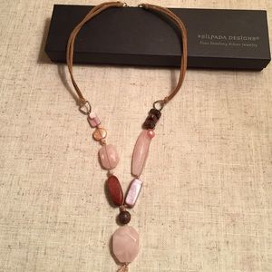 Silpada Pink Freshwater Pearls, Quartz necklace