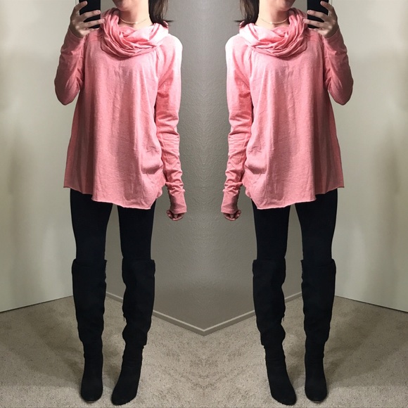 🆑 Pink Cowl Neck Long Sleeve Top - Picture 2 of 4