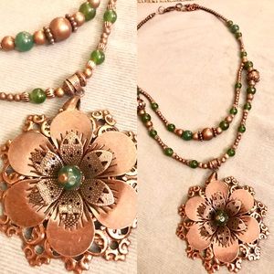 Hand beaded flower necklace