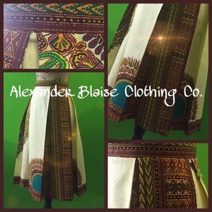 African Dashiki/Angelina print skirt handmade.