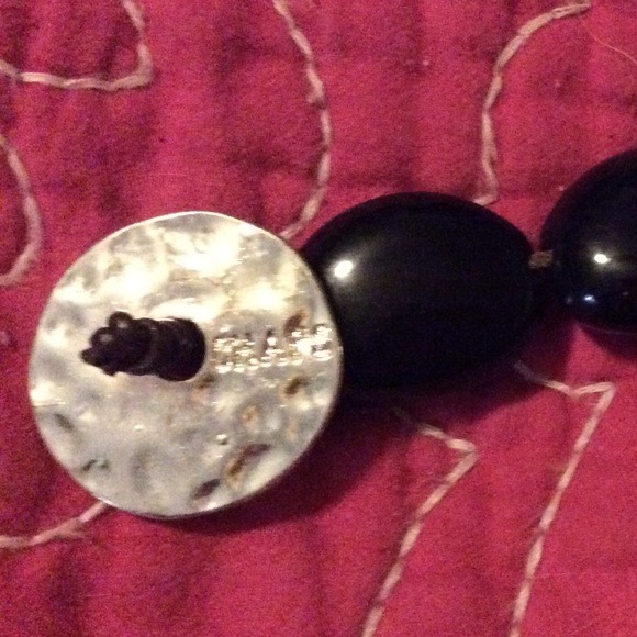 Nice necklace with large, glossy black, beads - Picture 2 of 3