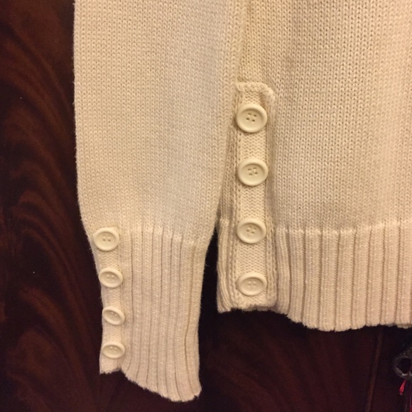 LOFT Cream Turtleneck Sweater with Button Detail - Picture 6 of 8