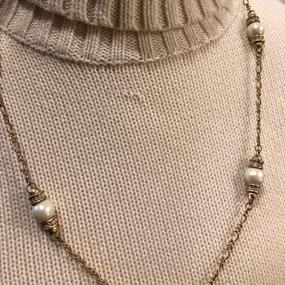 LOFT Cream Turtleneck Sweater with Button Detail - Picture 2 of 8