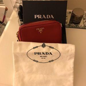 Red Prada Saffiano Camera Bag