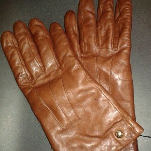 Coach brown leather gloves
