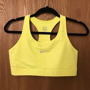 Nike neon yellow sports bra
