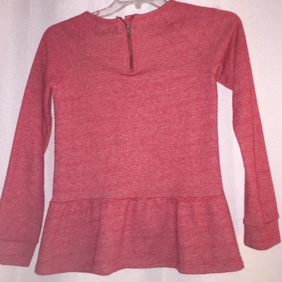 Red Top with Subtle Ruffles - Picture 2 of 3