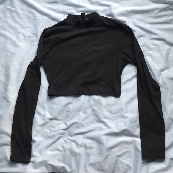 Forever 21 High neck black crop top