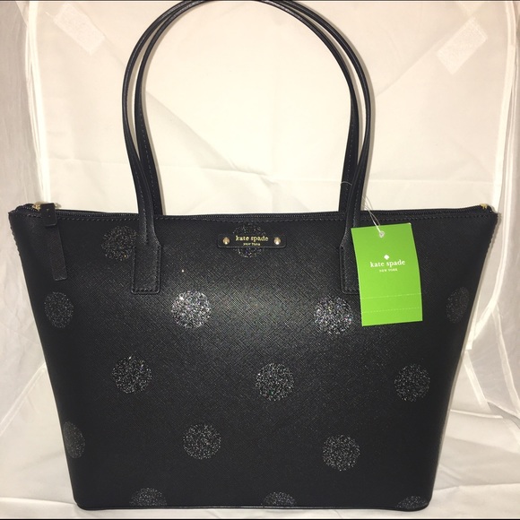 kate spade Handbags - Kate Spade Haven Lane Black Glitter Hani Tote NWT