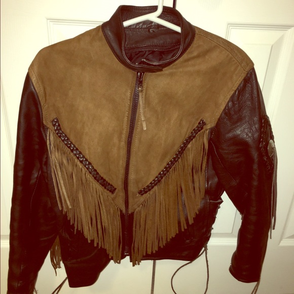 Vintage Black and Brown Real Leather Jacket