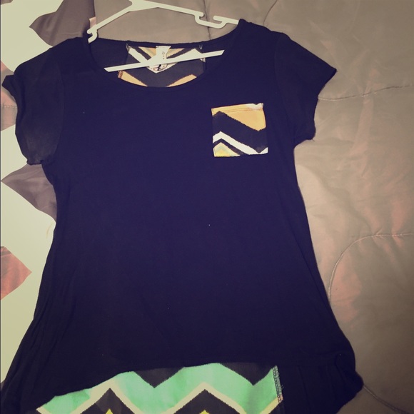 Rue 21 dressy black chevron shirt
