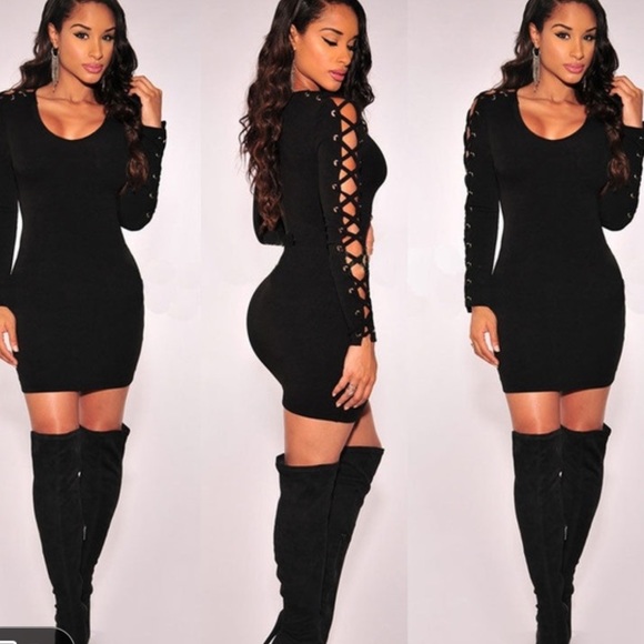 Autumn Winter Bodycon Long Sleeve Mini Dress