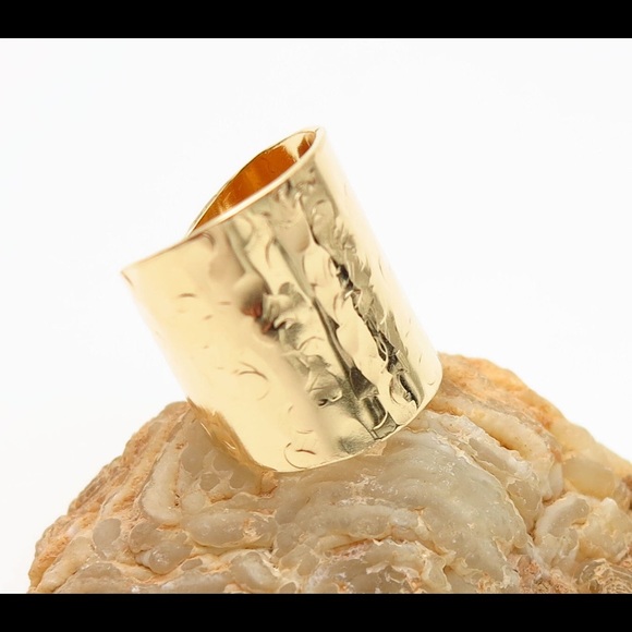 Auralee Jewelry Jewelry - Wide Band Cuff Ring Handmade in Brass or Copper