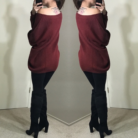 LAST1 • Rustic Red Oversized Knit Sweater - Picture 2 of 5