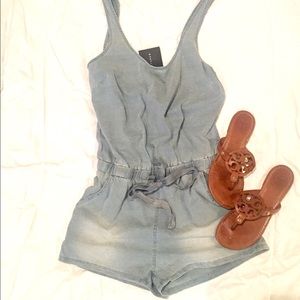 NWT Chambray romper with scoop back