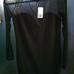 Black forever 21 dress with mesh sleeves