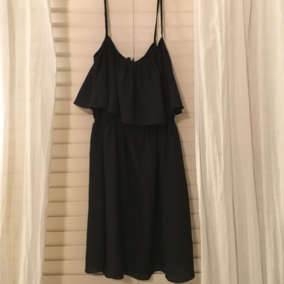 black spaghetti strap cocktail dress