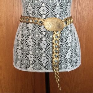 80s Gold Adjustable Buckle Chain Belt