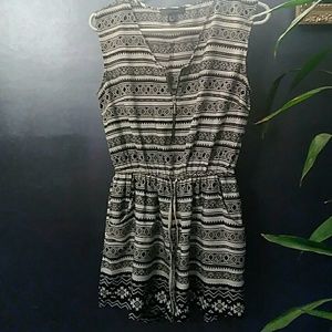 Geometrical print romper jumpsuit